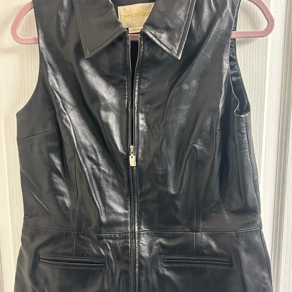 Elegant Black Leather Vest